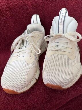 Reebok Women’s Cream and White Mesh Athletic Sneakers